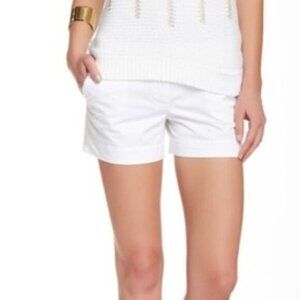Trina Turk Santiago White Shorts Womens Size 2 Cruise Vacation 100% Cotton  $154